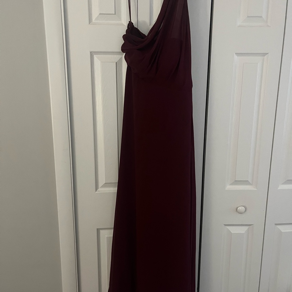 Birdy Grey One Shoulder Burgundy Dress